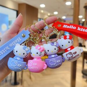 Sanrio Hello Kitty Viral PVC Character Pendant Keychain Charms with Wrist Strap